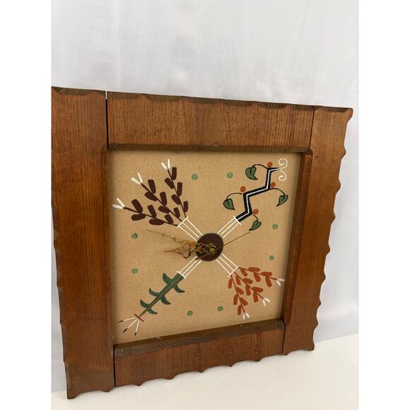 Vintage Four Sacred Plants Native American Sandstone Clock Sand Painting Begay - Picture 10 of 16